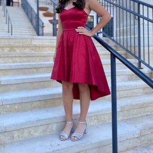 High to low red formal dress, size 1/2, B. Darlin brand,
